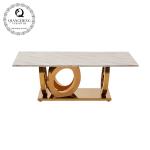 Italian Style Length 130cm Square Marble Coffee Table Stable Stainless Steel