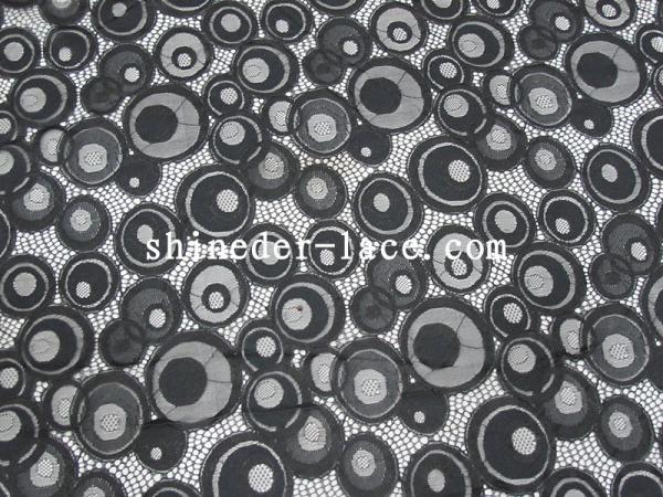 Lovely Round Design Cotton Nylon Lace Fabric Good Skin/Breathable For Clothing