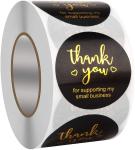 Self Adhesive Custom Shape Waterproof Packaging Thank you Sticker Labels