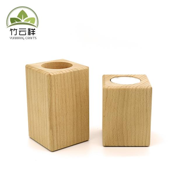 Wooden candle holder in Exclusive Natural Beech Wood base 100% Eco Product