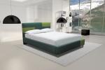 Euro Platform Bed with Side Rails and Soft Upholstered Exterior, White Finish,