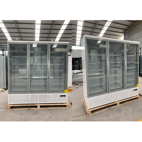 R290 Self Contained Insulated White Merchandiser Freezer With Swing Glass Door