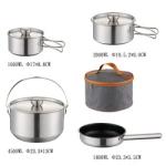 Amazon TOP Seller 304 Stainless Steel Non Stick Fry Pan Outdoor Cooking Set