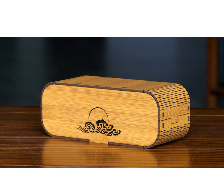Mildewproof Embossing Wooden Tea Bag Box Holder Multipurpose