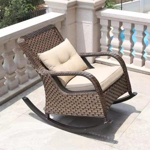 Wholesale Waterproof Outdoor Rocking Lounge Chair Rattan Color Garden Rocking Lounger from china suppliers