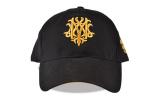 5 Panel Black Cotton Baseball Cap Twill Sandwich Embroidery Gold Logo Anti -