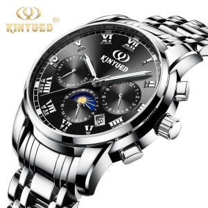 Wholesale KINYUED J015-2 Luminous OEM Custom Watches Waterproof Stainless Steel Strap Automatic Mechanical Men's Watch from china suppliers