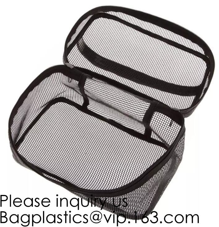 Portable Waterproof Travel Makeup Organizer Bags,Mesh Transparent Design Toiletry Bag for Women Toiletry Bag Makeup Bag