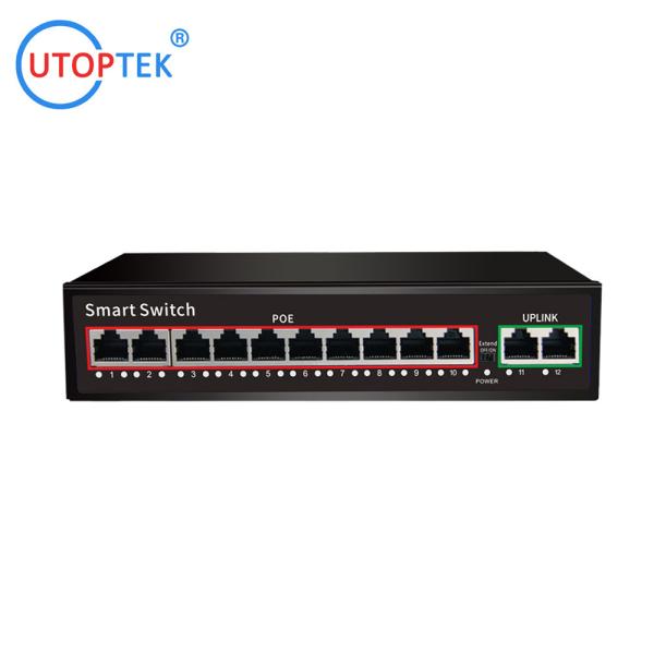 Wholesale price 10port 10/100M POE+2xUP-link IEEE802.3af/at 30W POE Etherent