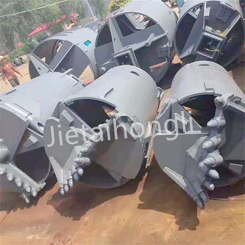 JTHL Double Bottom Rock Teeth Bucket Welding For Rotary Drilling Rig