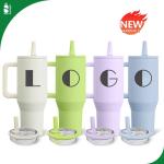 40oz Stainless Steel Thermal Coffee Travel Mug Cup with Handle and Flip Top