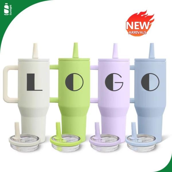 40oz Stainless Steel Thermal Coffee Travel Mug Cup with Handle and Flip Top