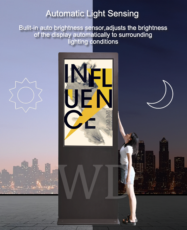 10ft height 43/ 55/ 65/ 75 inch Weatherproof Digital Display For Outdoor Advertisement