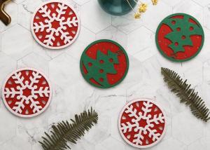 Wholesale Safe Eco Friendly Felt Coasters Christmas Decorations For Home / Kitchen from china suppliers