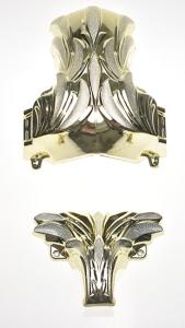 Wholesale Gold Color Coffin Ornaments , Casket Corners With Steel Bar OEM / ODM Available from china suppliers
