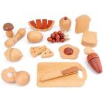 Natural 5.5cm Wooden Fruits And Vegetables Role Play Food Set