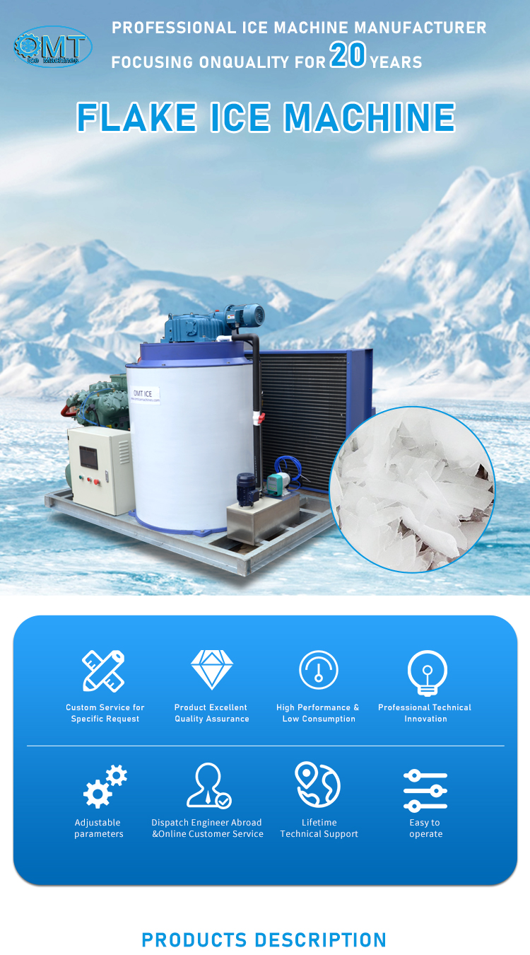 5ton Freshwater Flake Ice Machine 50Hz 3 Phase Ice Flake Making Machine