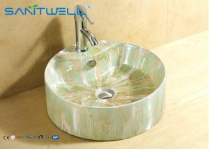 Wholesale Round Shape Ceramic Art Basin Table Top Wash Basin for Bathroom 465*465*155 mm from china suppliers