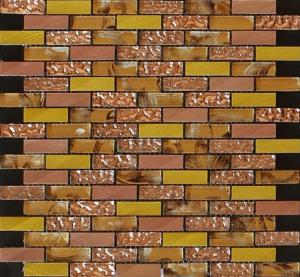 Wholesale Strip design waving surface glass mix metal mosaic puzzle pattern from china suppliers