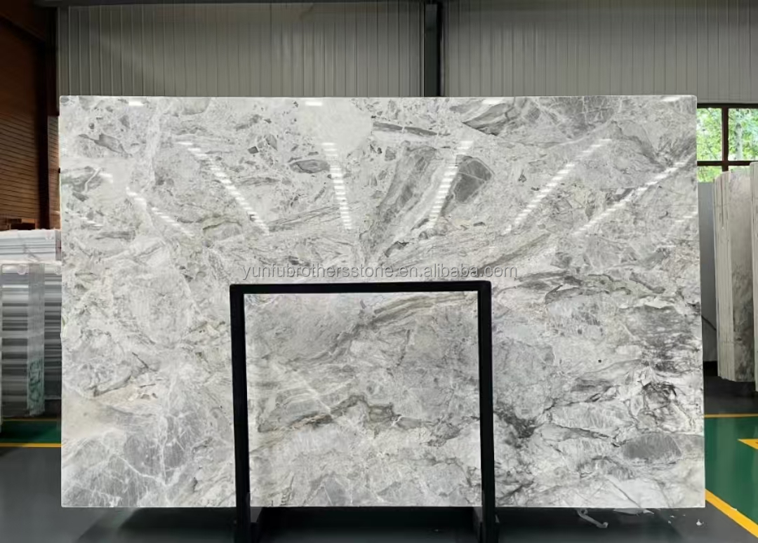 Hotel Marble Type Calcite Calacatta Gray Slab for Modern Brazil Luxury Indoor Decor