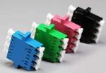 UPC / APC Fiber Optic Adapters Injection Molding Zirconia Sleeve SM MM LC Quad