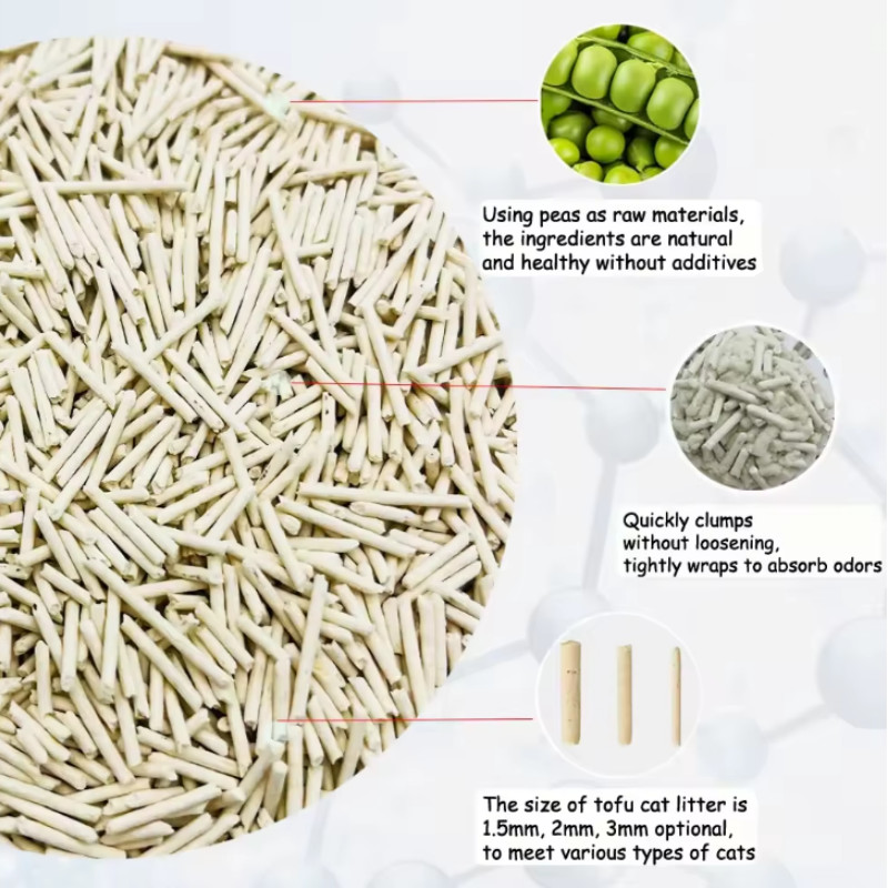 Low Dust Tofu Cat Litter Bulk 1.5mm 1.8mm 2.0mm Tofu Cat Litter