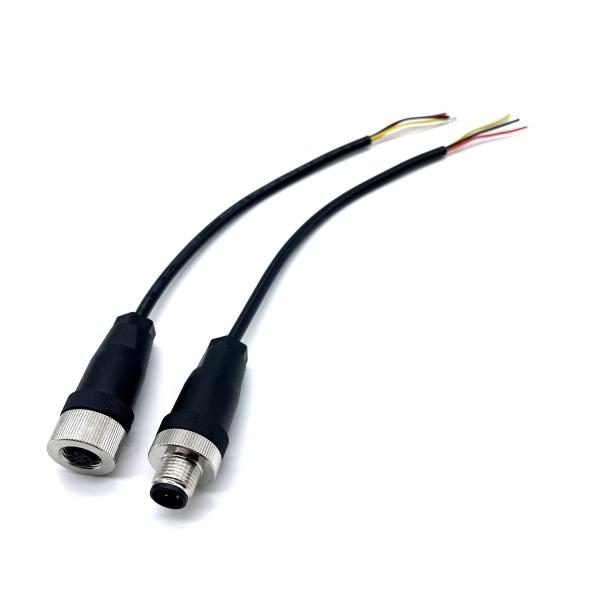 4 Pin M12 Connector Waterproof Cables 2P 3P 4P 6P 8P Male To Female Straight