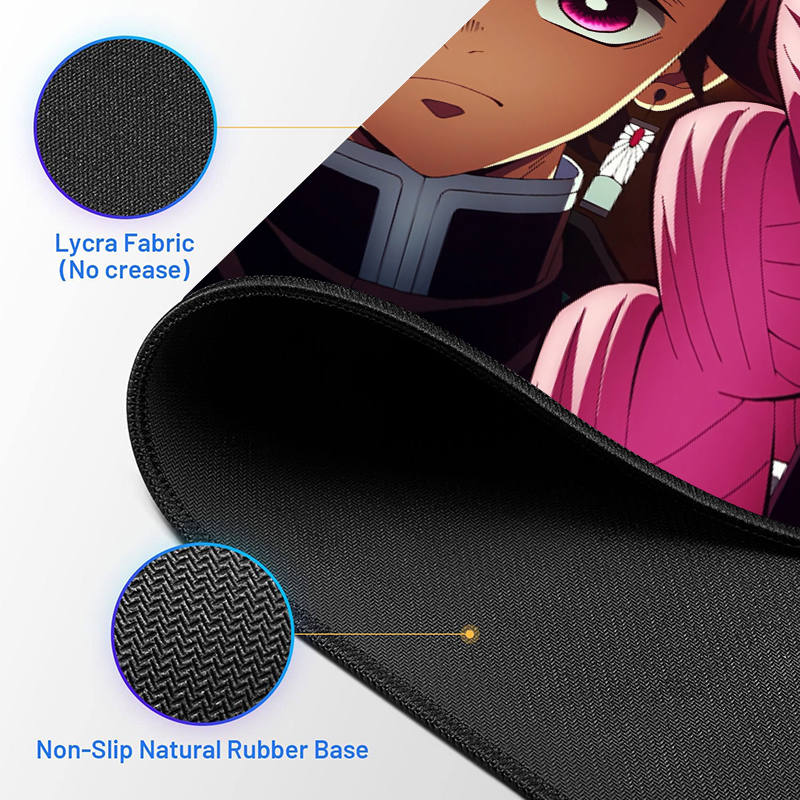 Customized Natural Rubber Portable Anime Desk Mouse Mat for Gaming Rectangular Shape