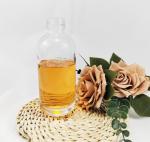 Inside Engraving 250ml Clear Frosted Vodka Glass Bottle with Wooden Cork Stopper