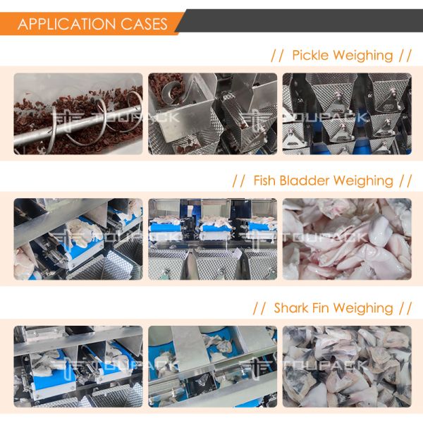 Doypack Auto Fill Seal Pouch Bag Packaging Machine Cuttlefish Seafood Flip Multi Head Scale Premade Bag Packing Machine