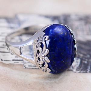 Wholesale Thai 925 Sterling Silver Natural Lazuli Lapis Ring Vintage Style (040692) from china suppliers