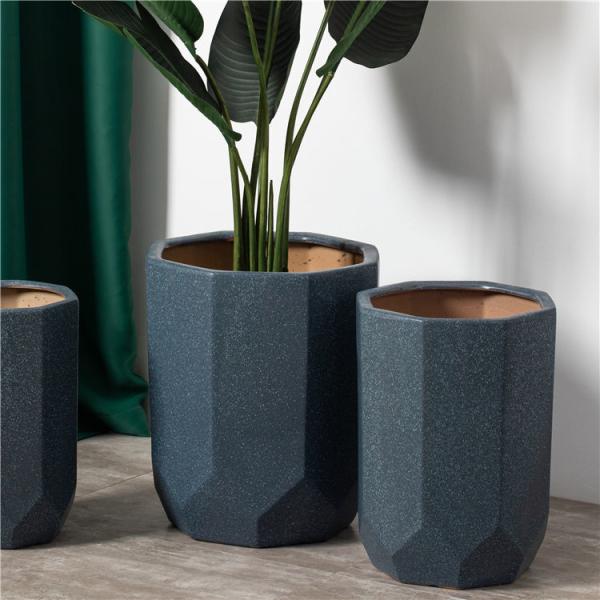 European nordic home floor decoration planter creative blue ceramic flower pots
