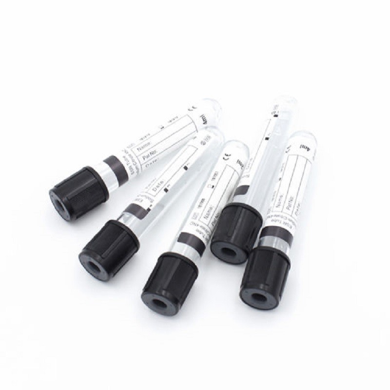 Black Hat PET Glass Esr Vacuum Blood Collection Tubes Sodium Citrate