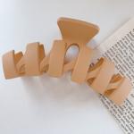 Matte Plastic Hair Accessories Claw Clips Solid Color Wavy Gripping Heat