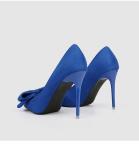 ZM014 New Fashion Sweet Stiletto Super High Heel Shallow Mouth Pointed Suede Bow