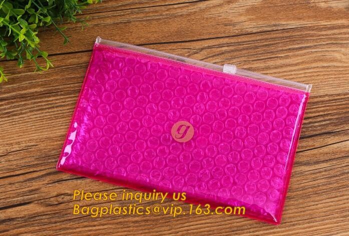 Holographic Zipper Slider Zip Lock Bubble Bag,Cosmetic Zipper Bag/Rose Gold Slider Bubble Bag with Logo,Slider Bubble Zi
