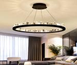 Modern 100cm Circular Ring Chandelier Indoor Gold Iron / Copper / Crystal
