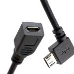 90 Degree Left Right Up Down Angle Male to Female Micro B USB 2.0 Extension