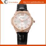 Woman Watch Luxury Imitation Diamond Watch Rose Flower PU Leather Watch Female