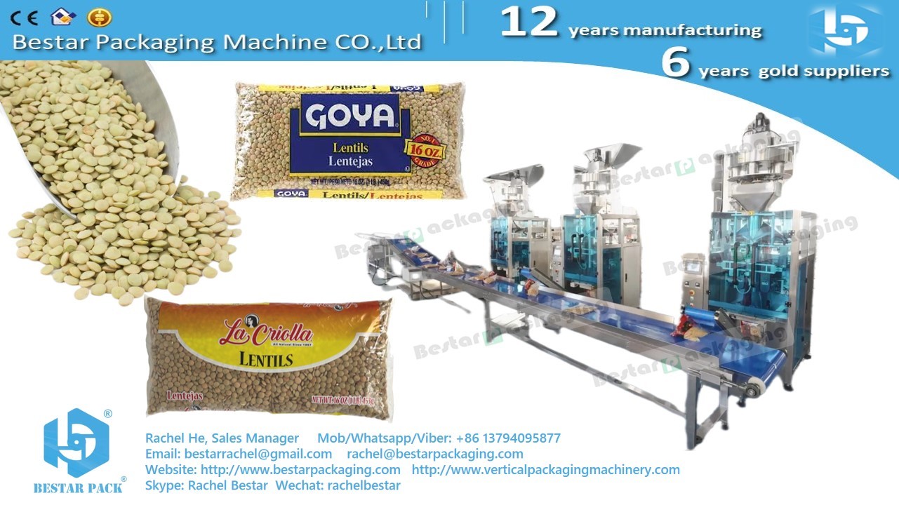 Corn kernels 2KG pouch automatic weighing packaging machine with volumetric cup system BSTV-550BZ