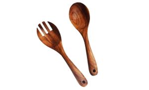 Wholesale Solid Acacia Wood Cooking Utensil Set Large Salad Spoon And Fork Set from china suppliers