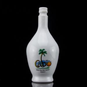 China Custom 700ml Frost Surface Handling Rum Glass Bottle With Cork on sale