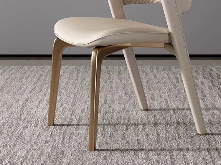 Luxury Hotel Restaurant Furniture Genuine Leather Dining Chair