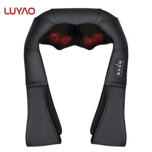 Wholesale Black PU Cover Portable Neck Massager 4D Kneading With Red Light Warm Massage from china suppliers
