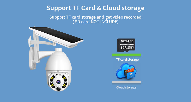 4G Solar Powered Camera Two Way Audio 1080P PTZ Solar CCTV Wifi Camera Cloud Storage
