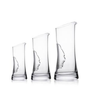 Wholesale 220ml 300ml 700ml Glass Water Carafe , Heat Resistant Glass Pitcher With Face Decoration from china suppliers