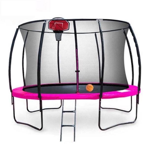 12FT Indoor Basketball Net 14 Inch Trampoline Net With Basketball Hoop