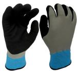 Polyester Sandy Nitrile Coated Gloves Black Nitrile Grip Work Gloves