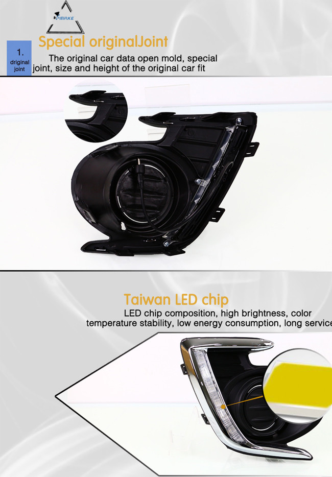 Front Fog LED Daytime Running Light For Mitsubishi Attrage Mirage G4 Shake Proof