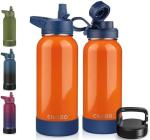 32 oz Insulated Water Bottle With Straw, Stainless Steel Sports Water Cup Flask